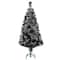 4ft. Fiber Optic Candy Corn Color Lights Black Artificial Halloween Tree